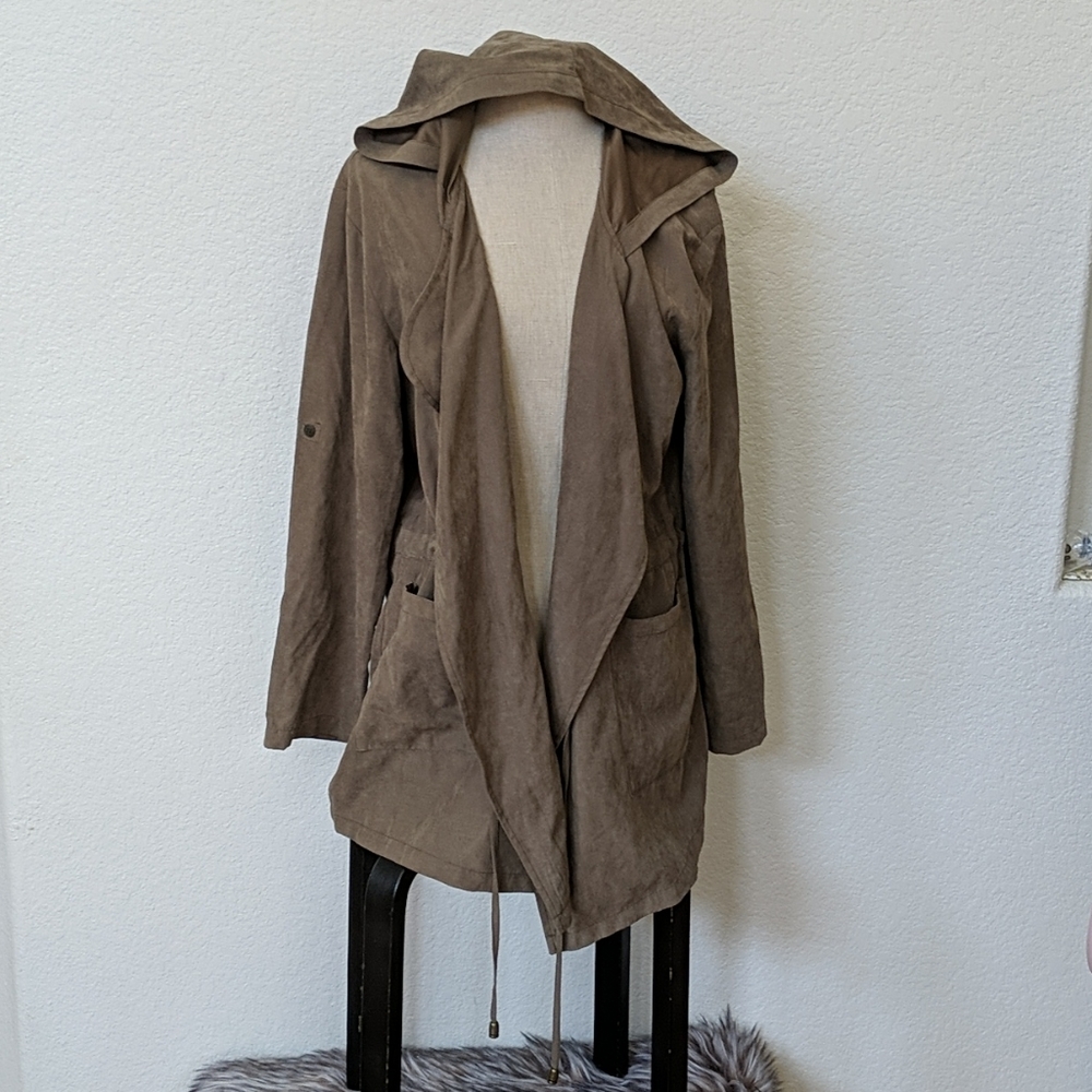 Irene's story jacket with hood fits like  medium M